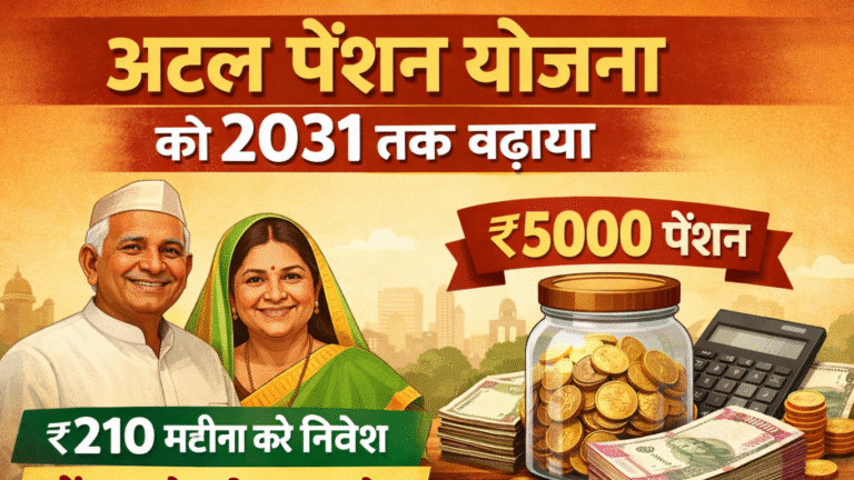 Read more about the article अटल पेंशन योजना को 2031 तक बढ़ाया:इसमें हर महीने ₹210 निवेश करने पर ₹5000 पेंशन, जानें इससे जुड़ी खास बातें।